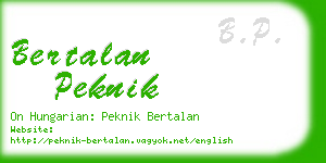 bertalan peknik business card